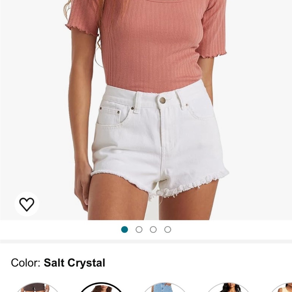 Billabong Drift Away White Frayed Jean Shorts